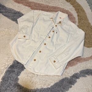 NWOT Lightweight white denim Levi button up jacket size XS
